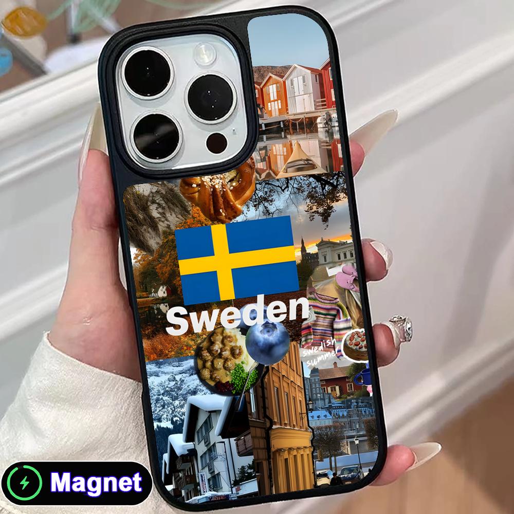 Phone Cases Sweden - เคสโทรศัพท์ลายธงชาติสวีเดนสำหรับไอโฟน 17 16 15 14 13