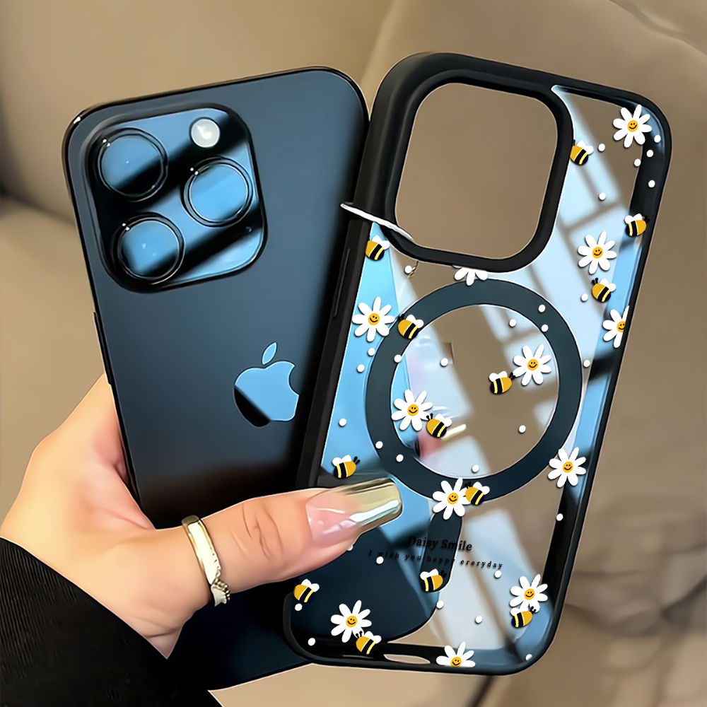 Phone Cases Drawing - เคสโทรศัพท์ลายดอกเดซี่สดใส สำหรับ iPhone 16 17 18