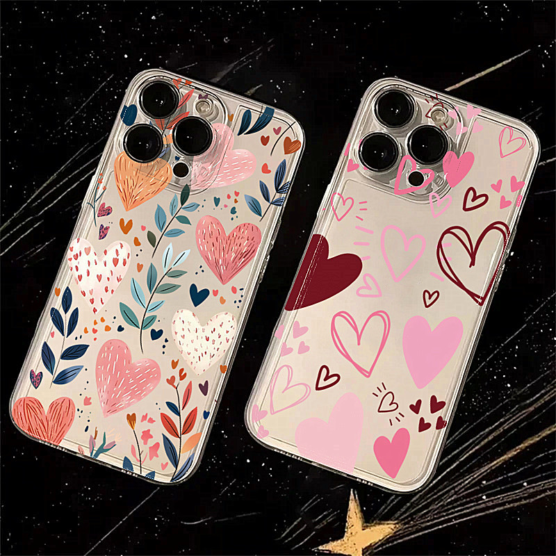 Phone Cases Xs Max - เคสโทรศัพท์ซิลิโคนลายหัวใจ ใบไม้ ดวงตา พระจันทร์ สำหรับ iPhone