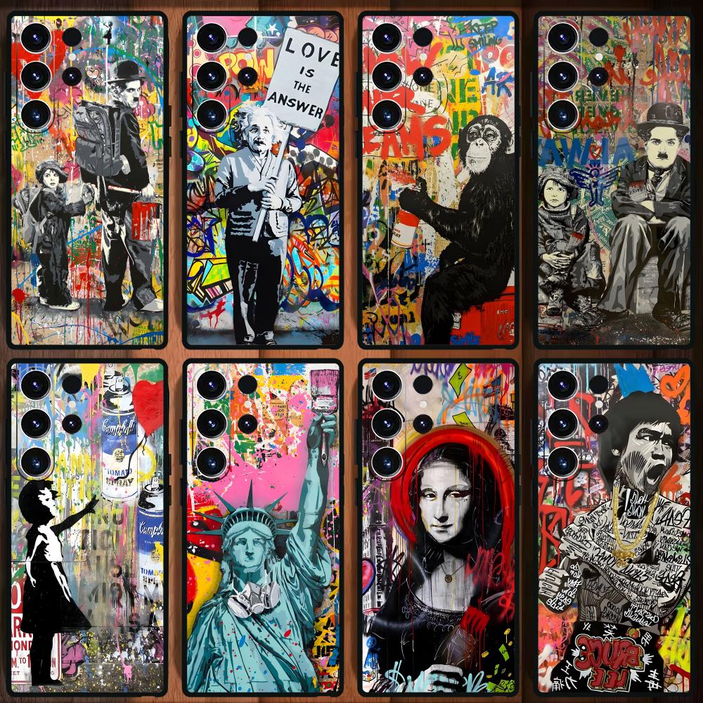 Phone Cases Drawing - Banksy Graffiti Artเคสโทรศัพท์สําหรับSamsung Galaxy S25 S24