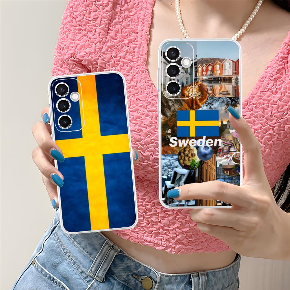 Phone Cases Sweden - เคสโทรศัพท์ลายธงชาติสวีเดนสำหรับ Samsung Galaxy S25 S24 S23