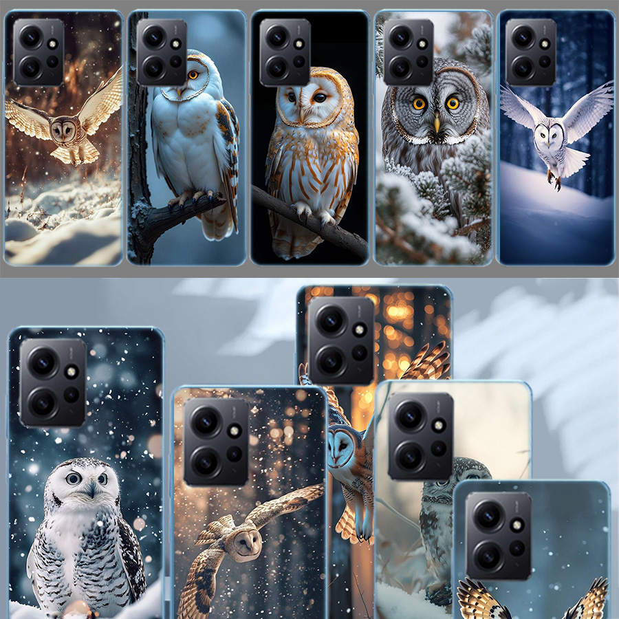 Phone Cases Com - เคสโทรศัพท์ลายนกฮูกในฤดูหนาว สำหรับ Redmi Note 14 15