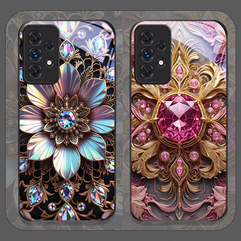 Phone Cases Samsung A14 - เคสโทรศัพท์มือถือลายดอกไม้ประดับอัญมณีหรูหรา สำหรับ Samsung Galaxy A56 A71