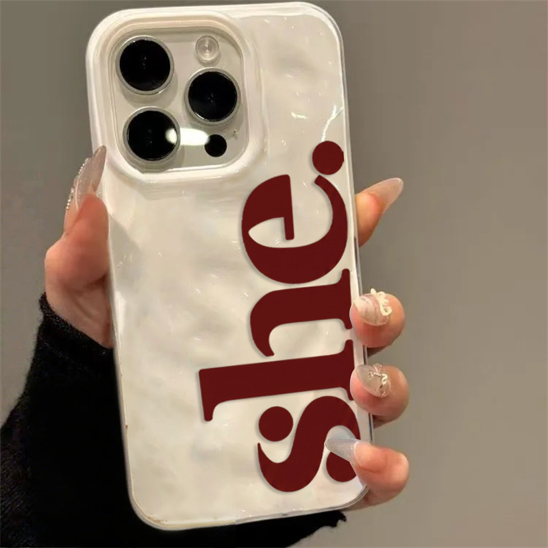 Phone Cases Shein - เคสโทรศัพท์มือถือแบบ TPU นุ่มบางเฉียบ รุ่น Minimal SHE