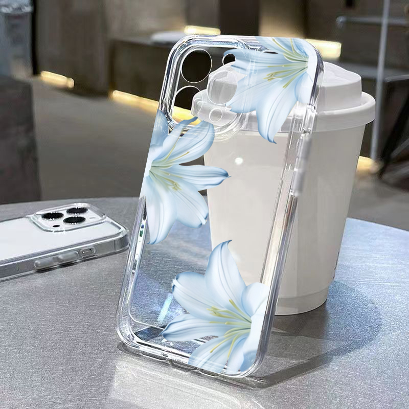 Phone Cases Xs Max - เคสโทรศัพท์ลายดอกลิลลี่สีขาวสุดหรู สำหรับ iPhone 17 16 15