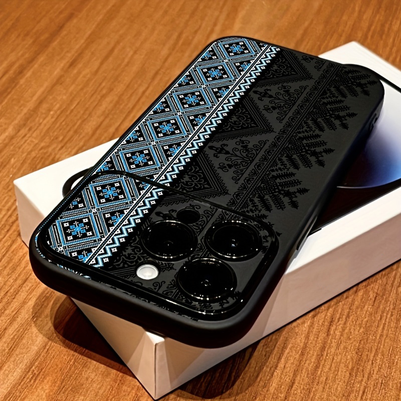 Phone Cases Drawing - เคสโทรศัพท์กันกระแทกสีดำลายภาพวาดโทเท็มวินเทจ สำหรับ iPhone 17 Air 16