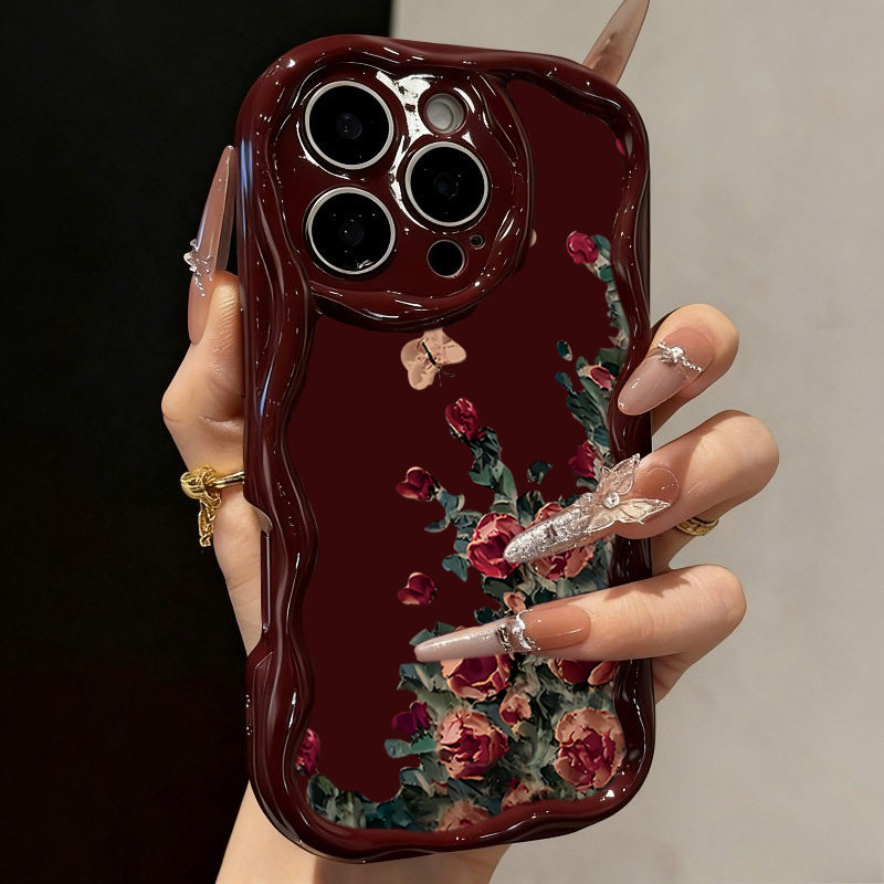 Phone Cases Drawing - เคสโทรศัพท์ลายดอกไม้สไตล์ภาพวาดสีน้ำมันย้อนยุค สำหรับ iPhone 17 16 14