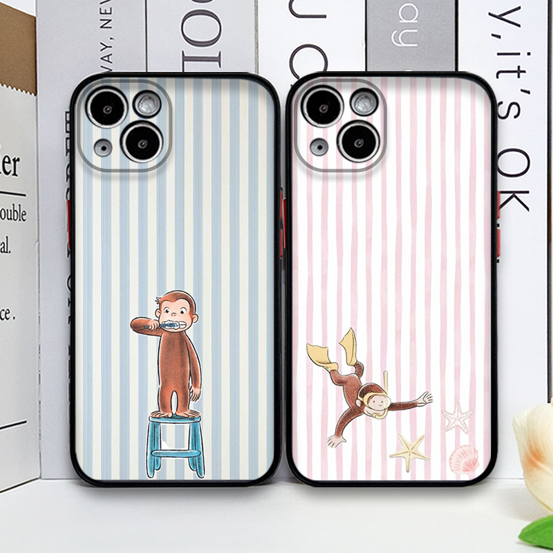Phone Cases Xs Max - เคสโทรศัพท์ลายการ์ตูนลิงลายทางถือแมว สำหรับ iPhone 17 Pro Max