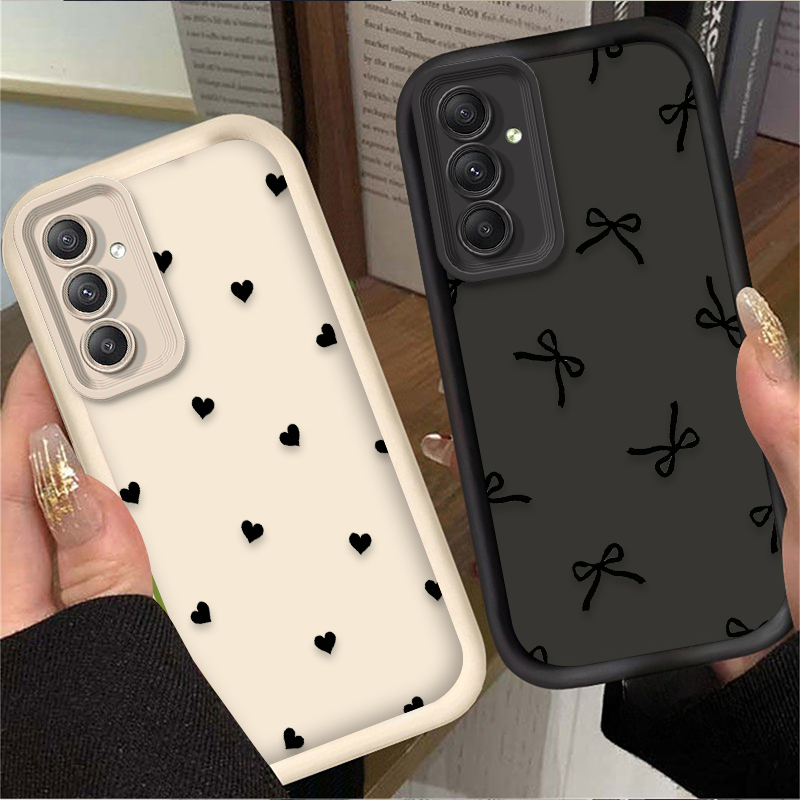 เคสลายโบว์รูปหัวใจสีดำสำหรับ S - Phone Cases For Samsung บทวิจารณ์และราคา