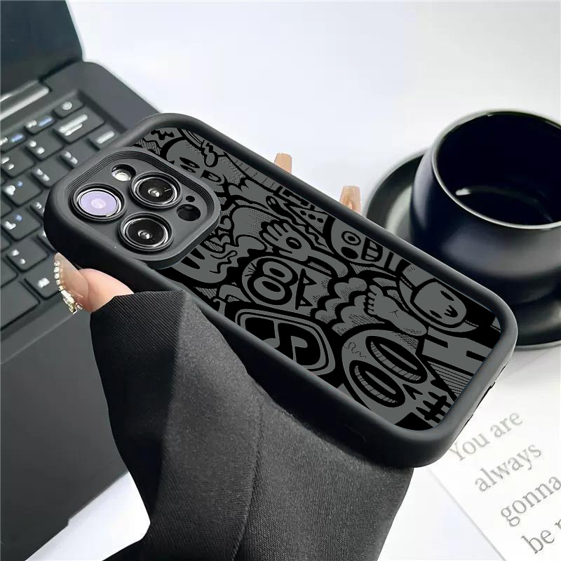 เคสโทรศัพท์ลายกราฟฟิตี้สีดำสำห - Phone Cases Xs Max บทวิจารณ์และราคา